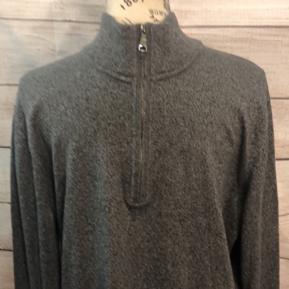 Banana Republic Pima Cotton Cashmere Quarter 1/4 Zip Gray Size Large - Picture 2 of 10
